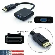 FHD Display Port DP Male to VGA Female Converter Adapter Cable Lead 1080P Black