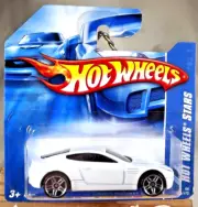 2008 Hot Wheels #50 Hot Wheels Stars ASTON MARTIN V8 VANTAGE White Pr5Sp 1/2Card
