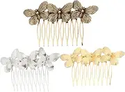 SHERCHPRY 3Pcs Vintage Butterflies Hair Combs Clips for Weddings Engagements Parties Elegant Side Combs Headdress Antique for Women