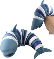 Fidget Slug Toy,3D Articulated Stretch Shark Stress Reliever Hand Toy, Sensory Stress Relief Toy for Adults and Kids, Pressure Relieving and Anti-Anxiety Office Desk Toy(Multi-Color)