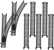1 Set Train Track Set Toy Electric Train Rolling Train Track Train Tracks Extension Accessory Classic Railway Track Miniature Train Straight Tracks Electric Railway Black Plastic