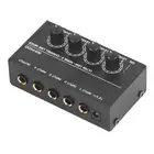 (UK Plug)4 Channel Mixer AC 100V‑240V Black Ultra Low Noise 4 Channel JF