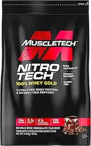 MuscleTech Nitro Tech 100% Whey Gold Double Rich Chocolate 10lbs AU (RB)