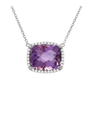 14K 4.97 ct. tw. Diamond & Amethyst Necklace