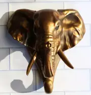 Rustic Bronzed Safari Elephant Wall Hook Hanger 7"Tall For Light Duty Weight