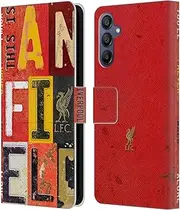 Head Case Designs Officially Licensed Liverpool Football Club Vintage Plate Anfield Liver Bird YNWA Leather Book Wallet Case Cover Compatible with Samsung Galaxy A15