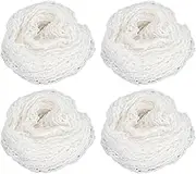 LOCADENCE 4Pcs Meat Netting Roll, Cotton Elastic Butchers Twine Cooking String Food Net, Sausage Casing, Sausage Maker for Sausages, Pork Tenderloins, Roast Beef, Ham