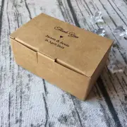 150x Kraft Boxes Party Wedding Favour Personalised Thank You Gift Boxes Logo Box