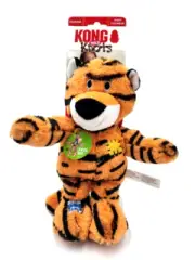 KONG Wild Knots Bear Tiger Large Squeaky Plush Low Stuff Rope Toy Dog Puppy