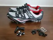 Venzo MX Men 12 Cycling Shoes Black Red Silver Bicycling Shoe SH-M06-47