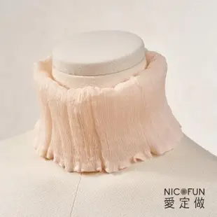 【NicoFun 愛定做】100%Silk真絲 流行色彩百搭圍脖(100%桑蠶絲 領巾 圍巾 圍脖 髮帶 皺褶絲巾)