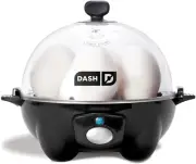 Rapid Egg Cooker | 6 Egg | Hard Boiled Poached Scrambled | Auto Shut off - Black