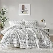 Bedduvit Boho Queen Comforter Sets - 100% Cotton Bedding Comforter Sets Queen,Bohemian Bedding Set,3 Pieces Pattern Printed Comforters Queen Size Including Pillow Shams