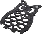 Luxshiny Decorative Cast Iron Owl Trivet Pad for Kitchen Heat Resistant Scald Pot Mat with Non Slip Feet Safe and Household Kitchenware for Dining Table Use