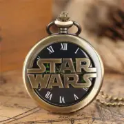 Vintage Hollow Star Unisex Analog Quartz Pocket Watch Necklace Chain Gift