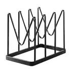Tray Organizer 4 Compartments Plates Pans Kitchen with Pot Lid Stand Cutting
