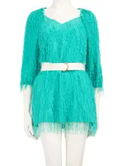 Turquoise Tassel Mini Dress