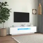 TV Cabinet with LED Lights Entertainment Center Furniture Unit Stand 160cm Color