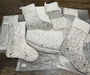 Neiman Marcus 54” White Crystal Scattered Tree Skirt + 6 Stockings $1630