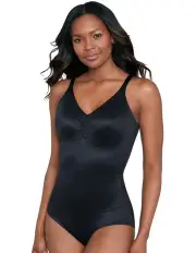 [Miraclesuit Shapewear] Comfy Curves Wireless Padded Cup Shaping Bodysuit in Black