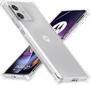 USTIYA for Motorola Moto G54 Case Clear TPU Four Corners Cover Transparent Soft