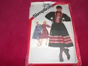 1981 SIMPLICITY #5348 - LADIES MISS. COTTAGECORE PRAIRIE DRESS PATTERN 10 FF