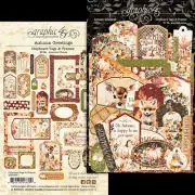 Graphic45 AUTUMN GREETINGS (30PC) CHIPBOARD TAGS & FRAMES scrapbooking FALL