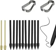 Tips/Nibs Replacement for Samsung Galaxy Tab S10+/S10 Ultra/S9/S9FE+/S9 Ultra/S8/S8+/S8 Ultra/S7/S7 FE/S6/S6 Lite/S22/S23/S24/S25 Ultra S Pen，Plastic + Titanium Nibs/Tips+Clip (2 Gold+10)