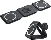 3 in 1 Wireless Charger, Portable Travel Charging Station, Foldable 3 in 1 Charging Pad Compatible for Ap ple Watch, i Phone 16/15/14, Air pods