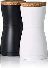 AdHoc Twin Pepper and Salt Mill Set, 13.3cm, Black and White