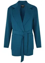 Max Mara Weekend Ellisse Belted Wool-blend Coat - Dark Blue - 12 (UK12 / M) 12 (UK12 / M)