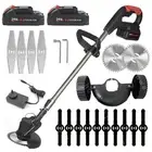 Whipper Snipper Mower Cordless Grass Trimmer Lawn Cutter 2X Battery Brush Cutter