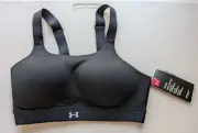 Under Armour High Impact Cross-Back Black Sports Bra Woman's Size 34D NEW