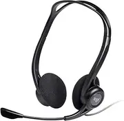 Logitech 960 Wired Headset, Stereo Headphones with Noise-Cancelling Microphone, USB, Lightweight, in-Line Controls, PC/Mac/Laptop - Black, Pack of 1