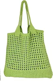 [Obosoyo] Crochet Mesh Tote Bag Women's Shoulder Handbags Summer Hobo Bag Aesthetic Tote Handbags Large Beach Bag 2023
