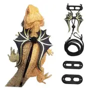 Bearded Dragon Lizard Leash Harness - 3 Size Pack Dinosaur Wing Lizard