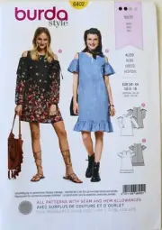 Burda 6402 Easy Misses Dresses Kleid Vestido Sewing Pattern Sz 8-18