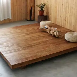 榻榻米超厚款實木床架簡約現代日式風格榻榻米床架地台單人雙人床架5呎6呎床