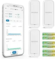 INKBIRD Thermometer Hygrometer ITH-11-B, Bluetooth 5.0 Temperature and Humidity Monitor, APP Remote Control, IP65 Waterproof, 2 Years Data Storage and Export (3 Packs)