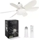 Socket Fan Light Ceiling Fan with Light and Remote, E26/E27/B22 Plug in Fan