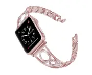 Fashion Ring Stainless Steel Strap Strap Alloy Shiny Steel Strap for Apple Watch Apple 5 4 3 2 1-Pink