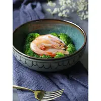 在飛比找ETMall東森購物網優惠-日韓式陶瓷碗創意餐具淺口碗拉面碗家用菜飯碗復古大號沙拉碗湯碗