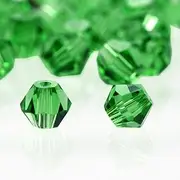 Pack of 720 4 mm Crystal Glass Beads, Faceted Glass Beads, Colourful Glass Beads, Round Faux Pearls, Multicoloured Assorted Beads, Mixed Craft Beads for Crafts, Bracelets, Jewellery, Grass Green