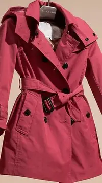 在飛比找Yahoo!奇摩拍賣優惠-Burberry Hooded Trench Coat 女童