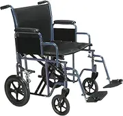 [Drive Medical] Bariatric Heavy Duty Transport Wheelchair with Swing-away Footrest, Blue, 20"
