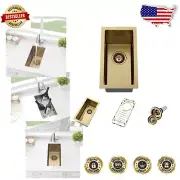 Luxury 10 x 18 Undermount Prep Sink with Strainer – Gold Finish Stainless Steel