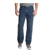 WRANGLER Men's Classic Relaxed Fit Jeans - Dark Stonewash