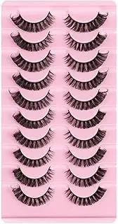 10 Pairs Russian Style Strip Lashes D Curl Long False Eyelashes Hand Made Full Curled Natural Black Fake Eye Lashes Extensions Makeup Tools