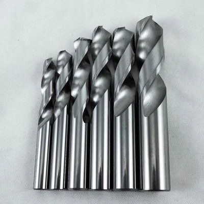 KLOT 5pcs Solid Carbide Drill Bit 6.1mm-8.5mm 2-Flute Straight Shank Twist K10
