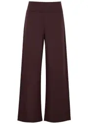 Eileen Fisher Wide-leg Stretch-jersey Trousers - Dark Purple - M (UK 14-16 / L) M (UK 14-16 / L)